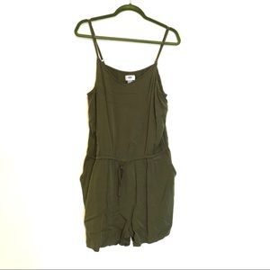 Old Navy Olive Green Drawstring Tank Top Romper
